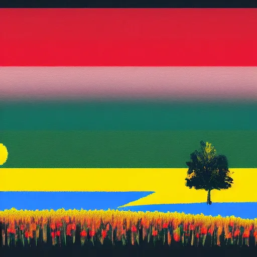 Image similar to a landscape looking like the flag of ukraine