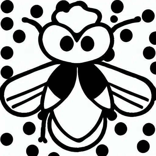 Image similar to bee icon image, black and white, bold lines artistic