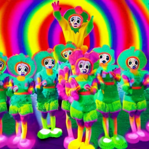 Image similar to Mexican teletubbie acidwave