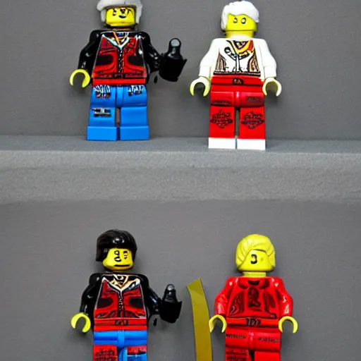 Image similar to lego figures killing eachother with knives