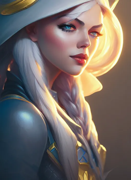 Prompt: ashe from league of legends, splash art, path traced, octane render, highly detailed, high quality, digital painting, hd, alena aenami and artgerm, karol bak, alphonse mucha, tom bagshaw