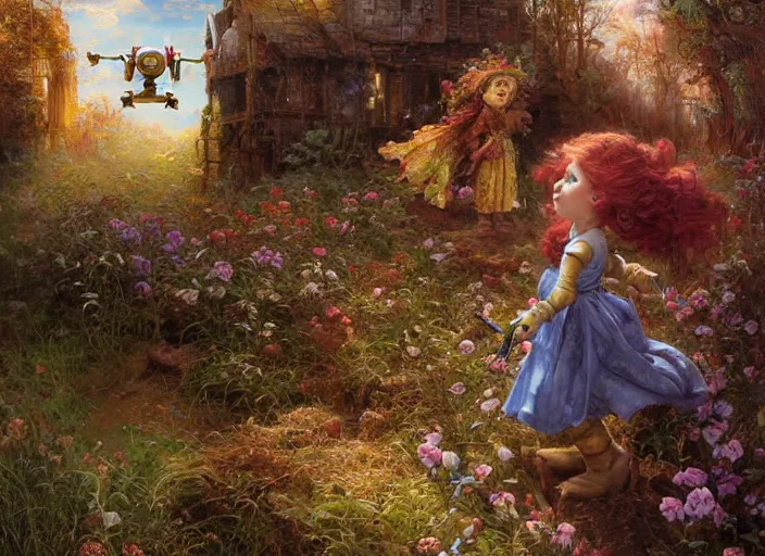 Image similar to a rusty broken down little robot, Lilia Alvarado, Sophie Anderson, Mark Arian, Bob Byerley, Charlie Bowater, Mark Brooks, Steve Henderson, Justin Gerard, Arthur Hughes, Edward Robert Hughes, Mark Keathley, Victor Nizovtsev, Carlos Shwabe, Ross Tran, WLOP