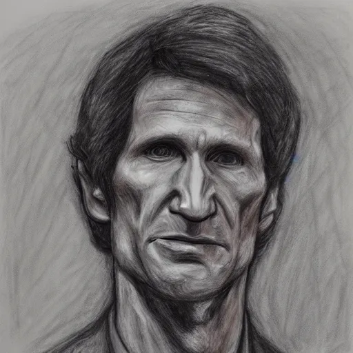 Prompt: todd howard courtroom sketch, bethesda, charcoal on paper