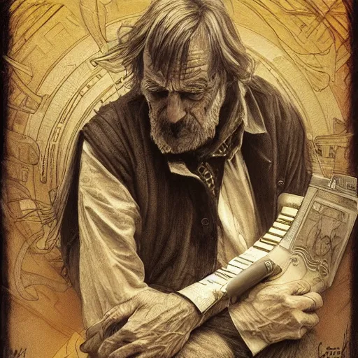 Image similar to amazing lifelike award winning pencil illustration of steptoe trending on art station artgerm Greg rutkowski alphonse mucha cinematic