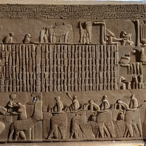 Prompt: historical depiction of babylonian city