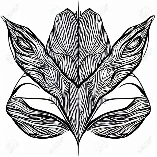 Image similar to tattoo sketch of a cat with one eye, monstera epipremnoides, a draft, organic ornament, minimalism, line art, vector