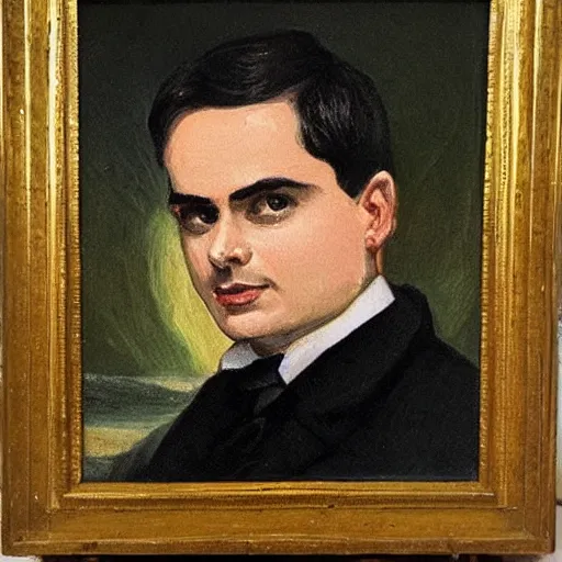 Prompt: victorian painting of ben shapiro