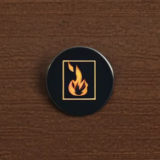 Image similar to a photo of a retro 1 9 6 0 s minimalistic clean fire warning label enamel pin, no text, studio lighting, behance