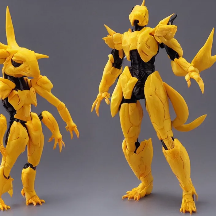 Image similar to a hot toys figure of agumon, figurine, detailed product photo