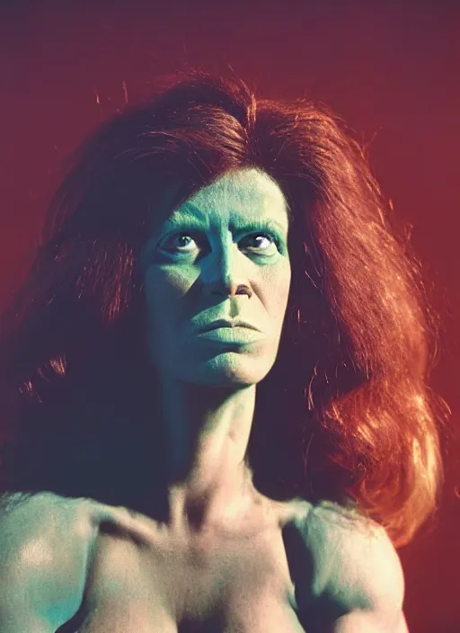 Prompt: a color photo portrait of she hulk in la by cindy sherman, dramatic lighting, 7 5 mm lens, sharp focus.