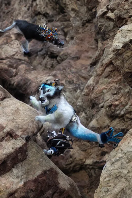 Image similar to drag me along sinusoid rider shoot across topology like blasting through the core just to climb the highest mountain, quantum weasels huangxian here and there and everywhere the wiggle and the wave to make the bounce pounce and flounce. also, a fursuit.