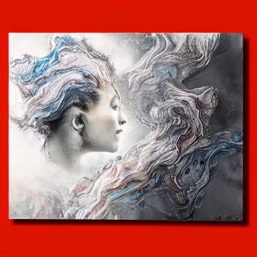 Image similar to hyperrealism fluid smoke art splash melt ghost woman representing memories from long ago hd 8 k by gustave dore and michaelangelo