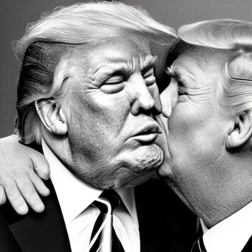 Prompt: trump kissing trump