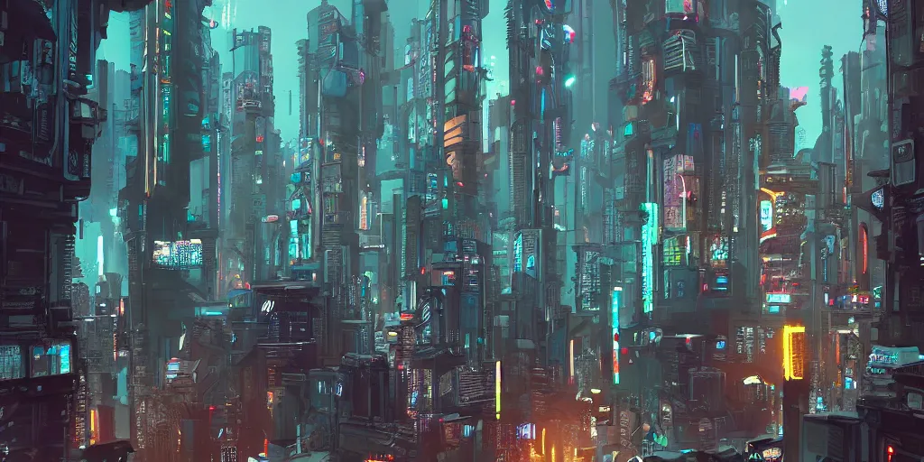 Image similar to cyberpunk city trending on artstation