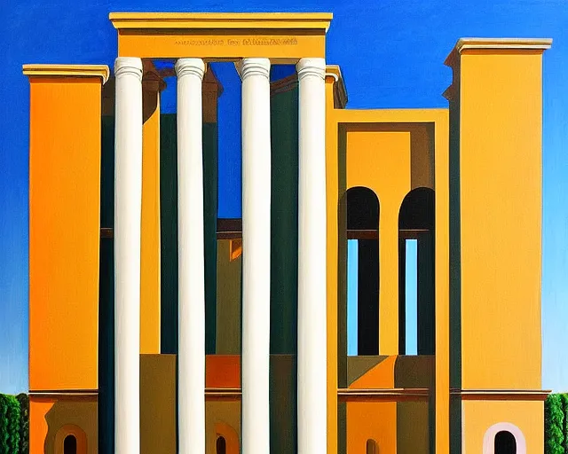 Image similar to a painting by ricardo bofill