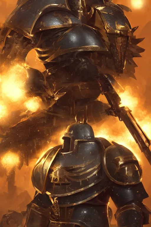 Image similar to armor portrait heros warhammer 4 0 k horus heresy fanart - the primarchs emperor by johannes helgeson animated with vfx concept artist & illustrator global illumination ray tracing hdr fanart arstation zbrush central hardmesh 8 k octane renderer comics stylized