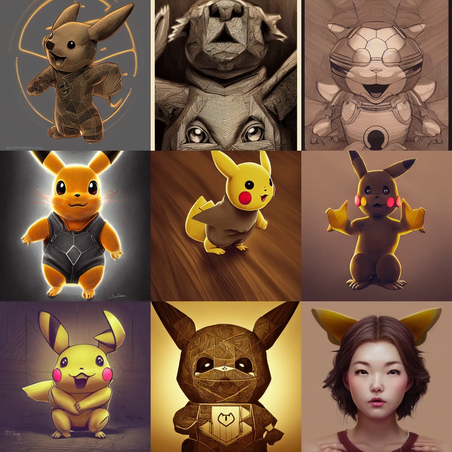 Prompt: portrait drawing, printerest, wooden pikachu, intricate, epic lighting, cinematic composition, hyper realistic, 8k resolution, unreal engine 5, by Artgerm, tooth wu, dan mumford, beeple, wlop, rossdraws, James Jean, Andrei Riabovitchev, Marc Simonetti, yoshitaka Amano, Artstation