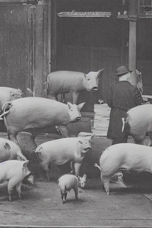 Prompt: “ an old contract for the sale of pigs, chippendale sydney, in 1 8 8 9 ”