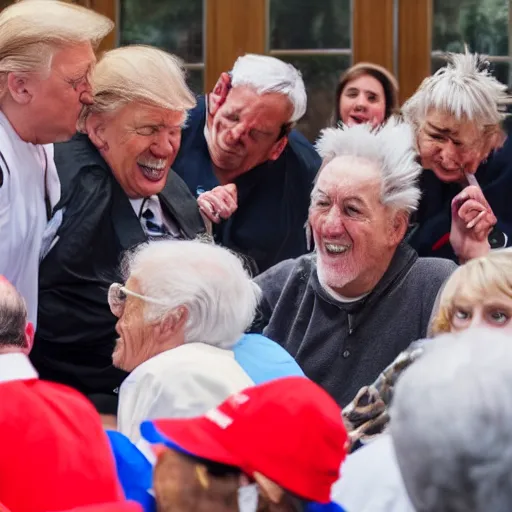 Image similar to mosh pit of donald trumps at a nursing home
