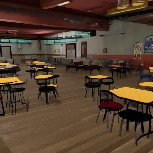 3d school cafeteria model