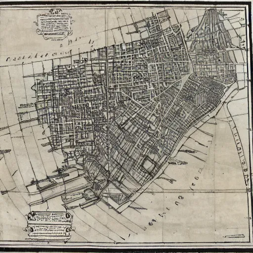 Image similar to city plan drawing in style 1 6 th century map