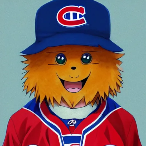 Image similar to anime Portrait of Youppi the Habs Montreal Canadiens Mascot as a very cute powerful and friendly pokemon, highly detailed anime, high evolution, 1990s, legendary, smooth, sharp focus, dynamic lighting, intricate, trending on ArtStation, illustration pokemon, art by WLOP