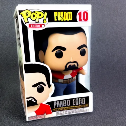 Prompt: a FUNCO POP of Pablo Escobar