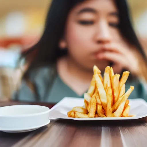 Image similar to detailed photo of a hamster eating fries, fancy restaurant, various poses, full body, unedited, soft light, dof 8 k