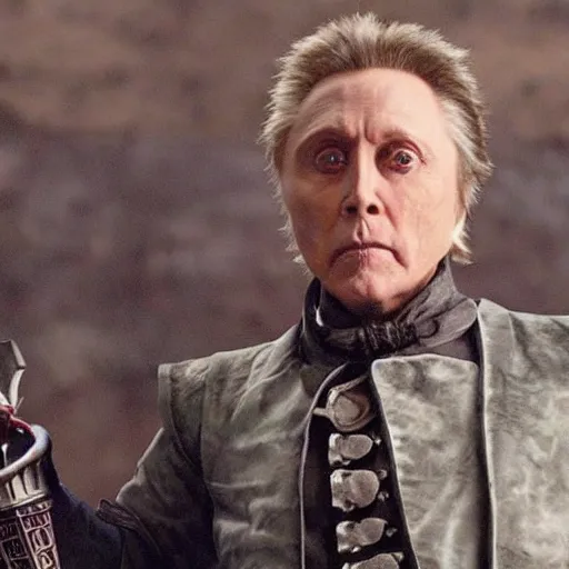 Image similar to How to be a Half-Orc Bard in D&D, by Christopher Walken.