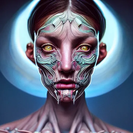 Prompt: Colour Caravaggio style Photography of Beautiful woman with highly detailed 1000 years old face wearing higly detailed sci-fi halo designed by Josan Gonzalez Many details. . In style of Josan Gonzalez and Mike Winkelmann andgreg rutkowski and alphonse muchaand Caspar David Friedrich and Stephen Hickman and James Gurney and Hiromasa Ogura. volumetric natural light