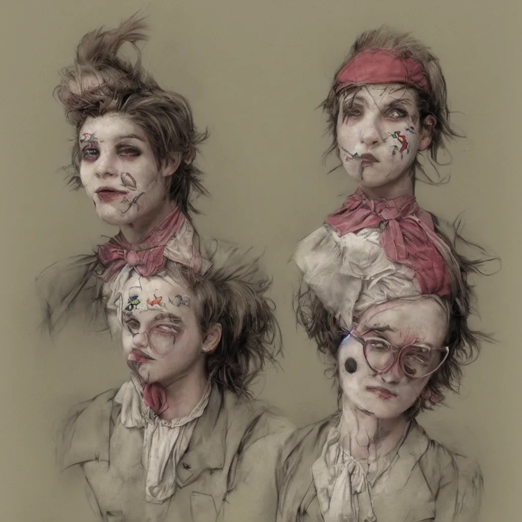 Image similar to clowncore pastel punk young hospital nurse wearing stylish uniform. detailed, portrait, 8 k, artwork by jean - baptiste monge