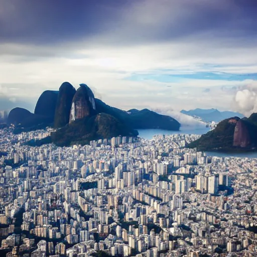 Prompt: a photo of snowy rio de janeiro city