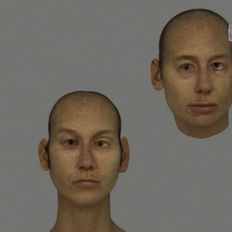 Image similar to turtle headed human, mugshot