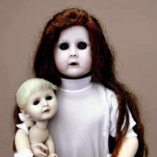 Prompt: porcelain doll of ozzy osborne