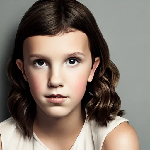 Prompt: Stunning portrait photo of Millie Bobby Brown C- 10
