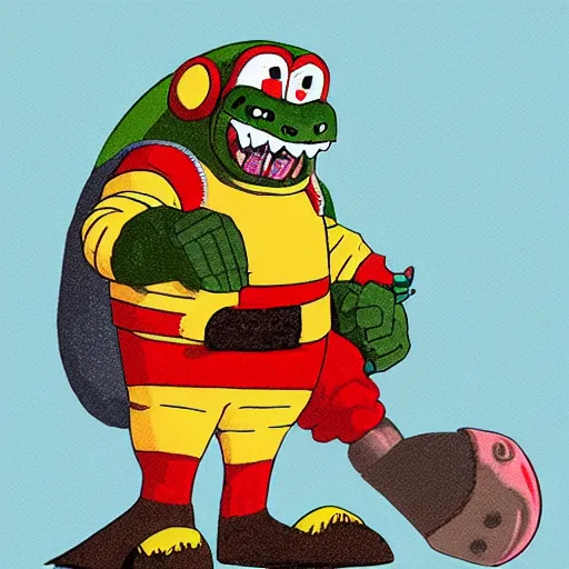 Prompt: king k rool dressed as an astronaut