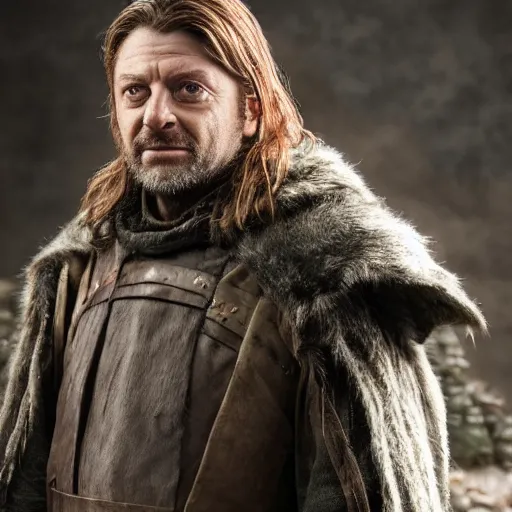 Image similar to Charlie Kelly as Ned Stark, Stephen youll, Michael Whelan, 8k photography