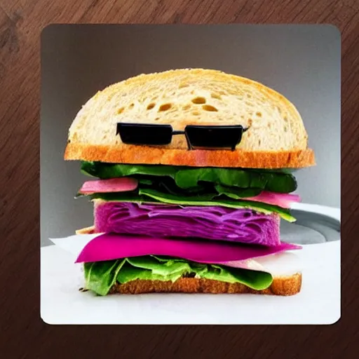 Image similar to photo of a sandwich that looks like elton john