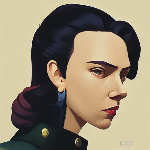 Image similar to face icon stylized minimalist bolshevik leader nadezhda konstantinovna krupskaya played by scarlett johansson, loftis, cory behance hd by jesper ejsing, by rhads, makoto shinkai and lois van baarle, ilya kuvshinov, rossdraws global illumination