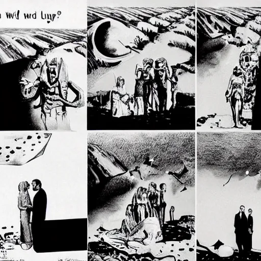 Image similar to i wouldn't marry you if you were the last man on earth!, apocalypse wedding, crying sad miserable unhappy bride, laughing groom, doomsday, radiation, nuclear holocaust by hr giger and chesley bonestell