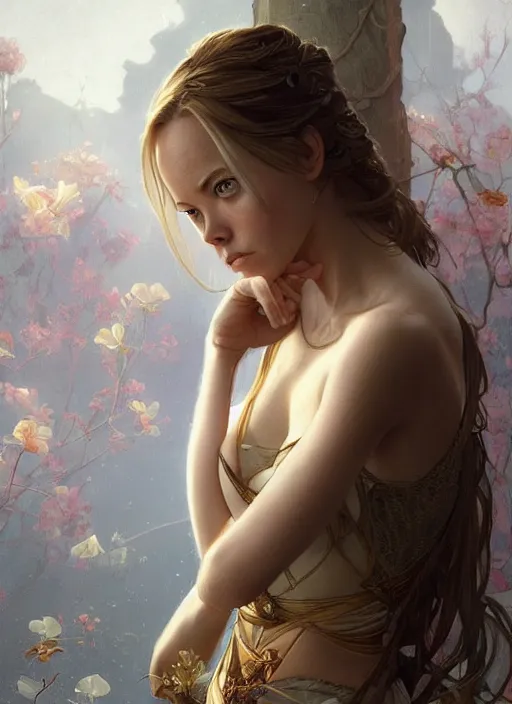 Image similar to a beautiful illustration of kristanna loken, girl, intricate, sharp focus, illustration, highly detailed, digital painting, concept art, matte, art by wlop and artgerm and greg rutkowski and alphonse mucha, masterpiece
