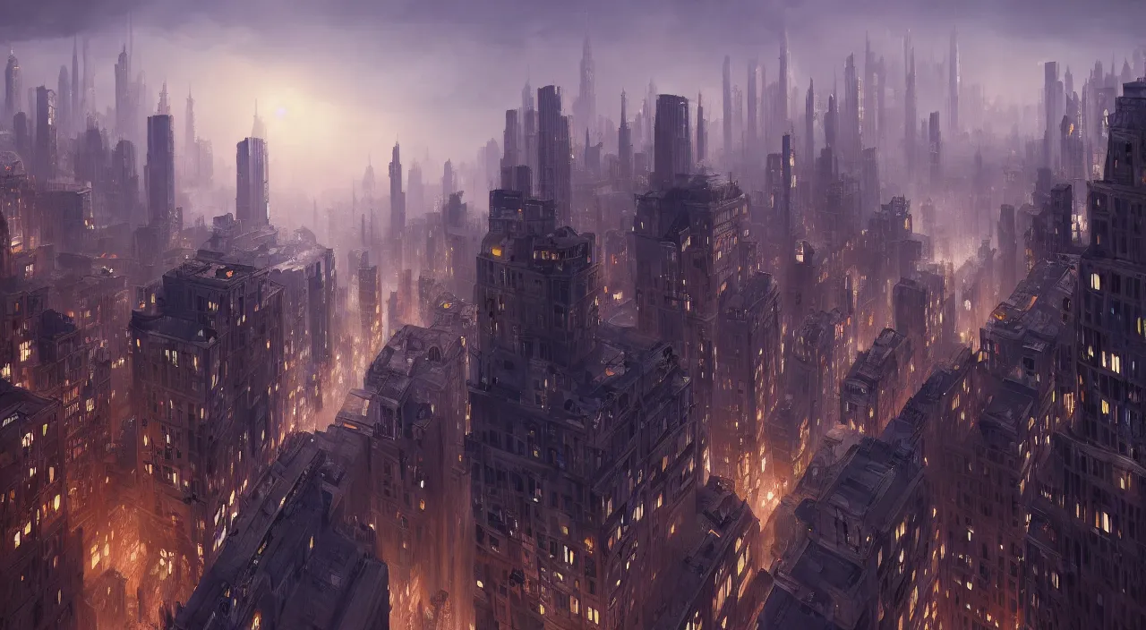 Prompt: a beautifully painting of city in film inception, concept art, smooth, sharp focus, cinematic, illustration,, by raphael lacoste, eddie del rio, 4 k, unreal engine, vray render, artstation