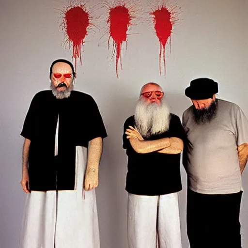 Image similar to portrait. hermann nitsch and hermann nitsch and hermann nitsch