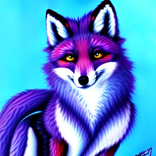 Prompt: a blueberry - fox hybrid, deviantart, furry, oil on canvas, hd