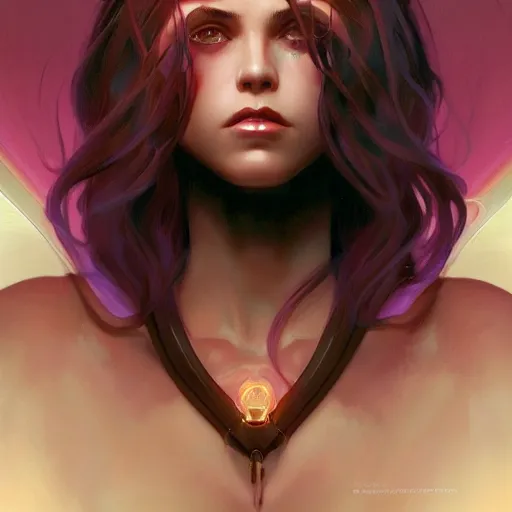 Image similar to Portrait of electric demon girl, highly detailed, digital painting, artstation, concept art, smooth, sharp focus, illustration, art by artgerm and greg rutkowski and alphonse mucha and andrei riabovitchev