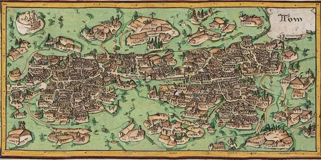 Image similar to the town of yelm, medieval map