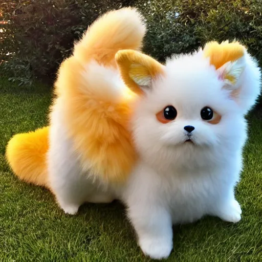 Image similar to real life pokemon, cute, fluffy, ultra realistic, golden hour