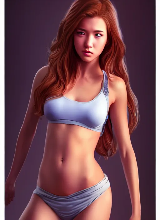 Image similar to full body photo of a beautiful young woman, photorealistic, hair down to waist, sharp focus, in the style of Kevin Kostic, Stephen Lau and artgerm, hyper sharp focus, 8k highly detailed