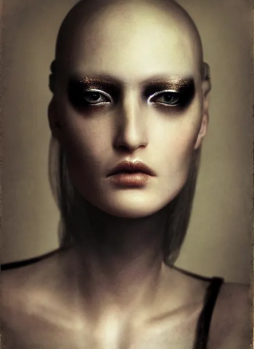 Image similar to close - up portrait of beautyful female android steampunk by paolo roversi,