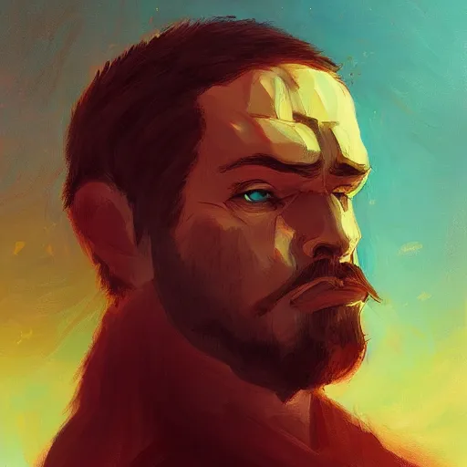 Prompt: a profile portrait of a man by anato finnstark